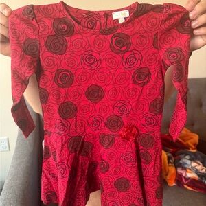 Red Rose Floral Child Dress. NWT